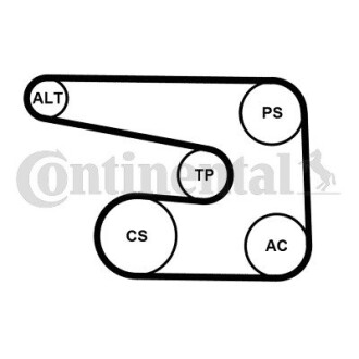 Комплект поліклиновий (ремінь+ролики) CONTITECH 6PK1873 K5