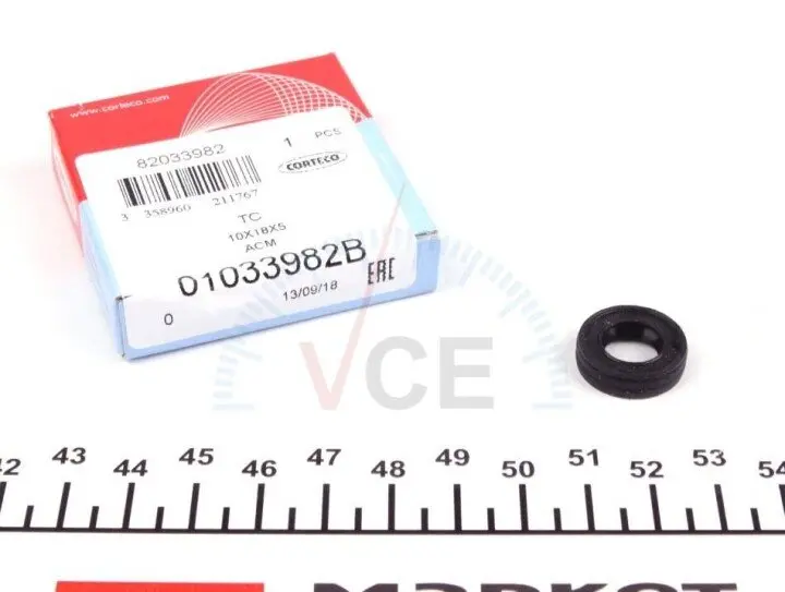 Фото 1 - Уплотняющее кольцо вала; автоматическая коробка передач; уплотняющее кольцо вала, привод спидометра. CORTECO 01033982B Уплотняющее кольцо вала; автоматическая коробка передач; уплотняющее кольцо вала, привод спидометра. CORTECO 01033982B (фото 1)