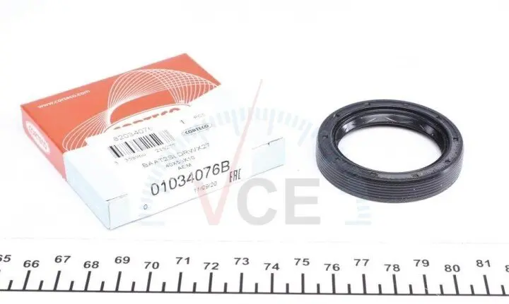 Фото 1 - Уплотняющее кольцо; ступенчатая коробка; уплотняющее кольцо вала; автоматическая коробка; уплотняющее кольцо, дифференциал CORTECO 01034076B Уплотняющее кольцо; ступенчатая коробка; уплотняющее кольцо вала; автоматическая коробка; уплотняющее кольцо, дифференциал CORTECO 01034076B (фото 1)