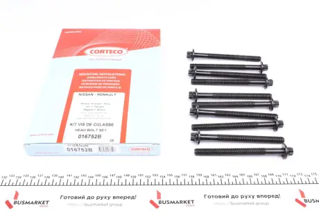 Болты головки (к-кт 10шт) renault kangoo 1.5dci CORTECO 016752B