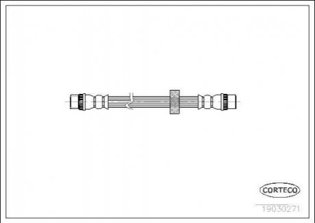 Тормозной шланг (задний) renault trafic/opel vivaro 01- (210mm) CORTECO 19030271 (фото 1)