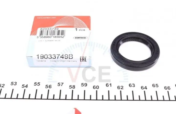 Уплотняющее кольцо, распределительный вал CORTECO 19033749B (фото 1)