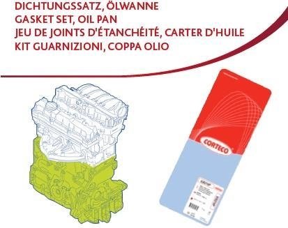 Комплект прокладок (нижний) Fiаt Doblo/Opel сombo 1.4 05- CORTECO 428760P (фото 1)