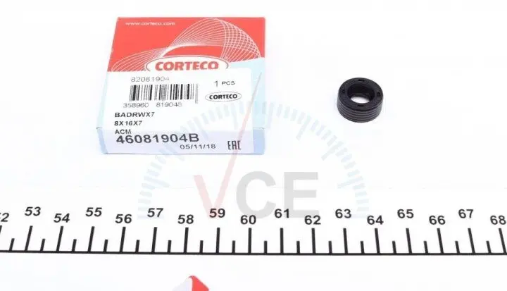 Фото 1 - Уплотняющее кольцо вала, привод спидометра. CORTECO 46081904B Уплотняющее кольцо вала, привод спидометра. CORTECO 46081904B (фото 1)