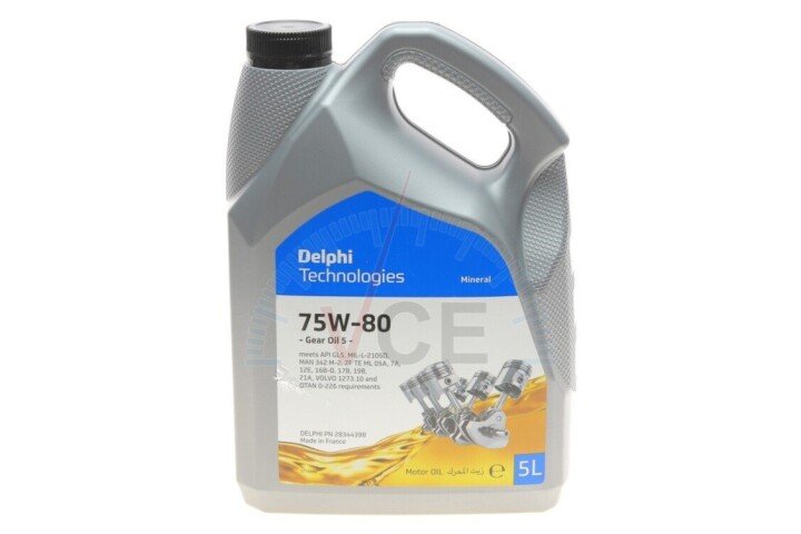 Олива трансмісійна Gear Oil 5 GL5 75W80 5л DELPHI 28344398 (фото 1)