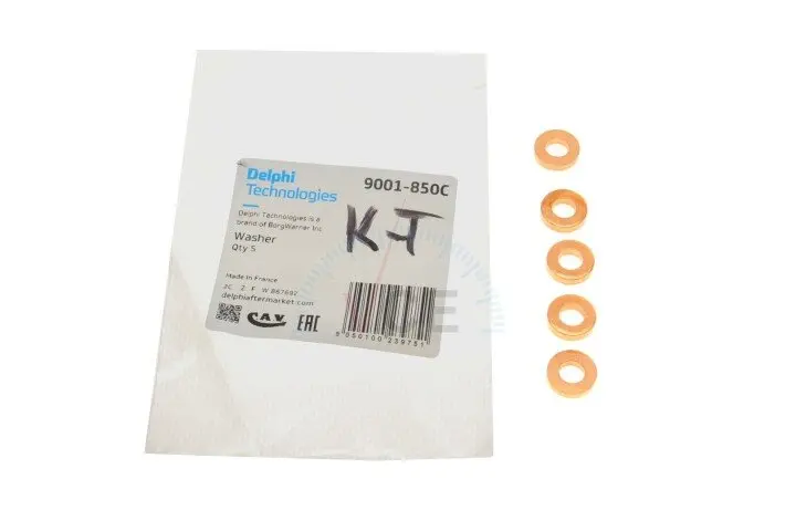 Комплект шайб під форсунку Renault Trafic 1.9-2.5 dCi (5 шт) (7.16x13.7x3) DELPHI 9001-850C (фото 1)