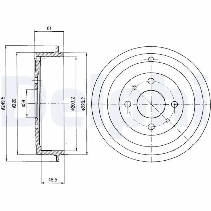 Тормозной барабан DELPHI BF366 (фото 1)
