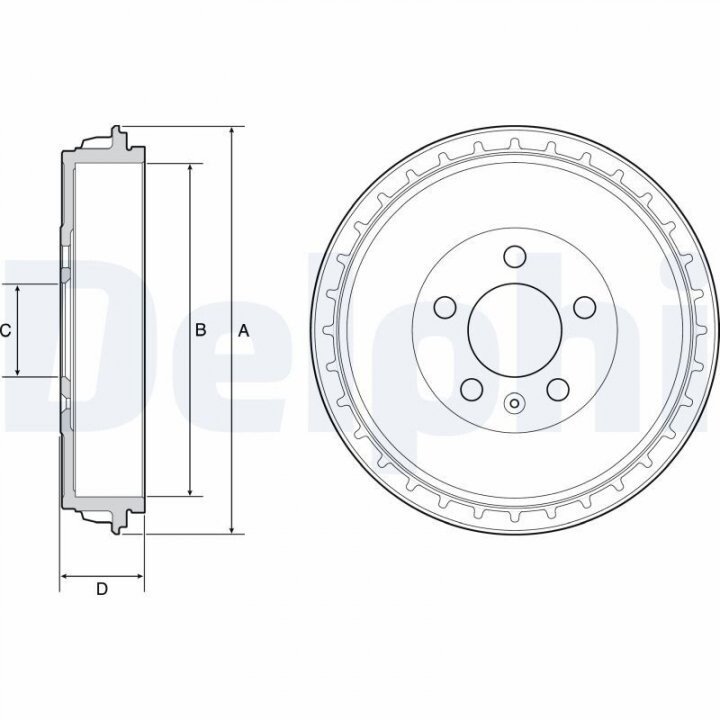Тормозной барабан DELPHI BF564 (фото 1)
