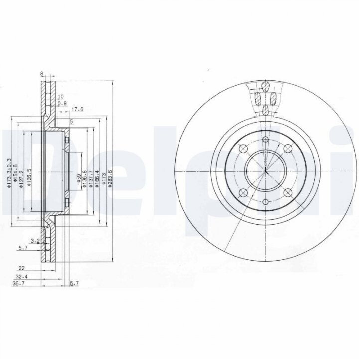 Тормозной диск DELPHI BG2407 (фото 1)