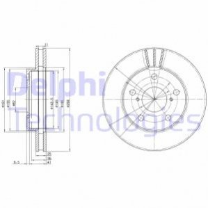 Передний тормозной диск DELPHI BG3355