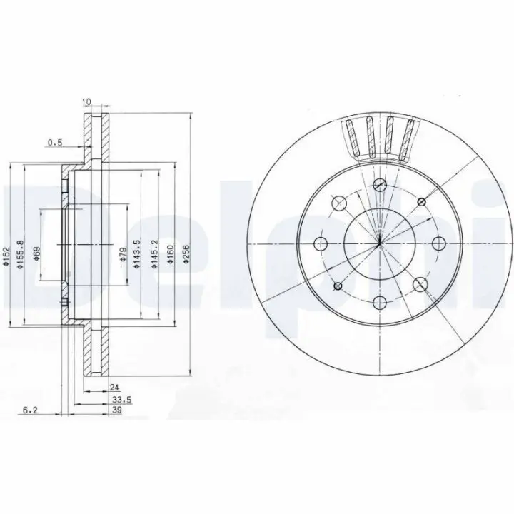 Тормозной диск DELPHI BG3401 (фото 1)