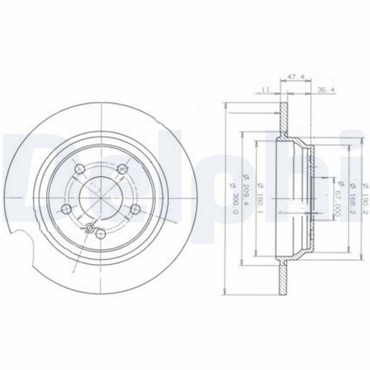 Тормозной диск DELPHI BG3725 (фото 1)