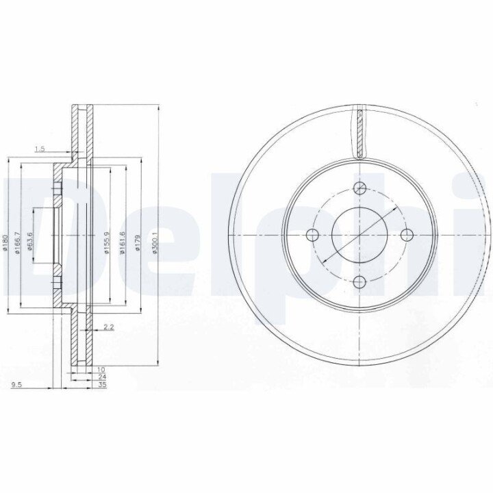 Тормозной диск DELPHI BG3742 (фото 1)