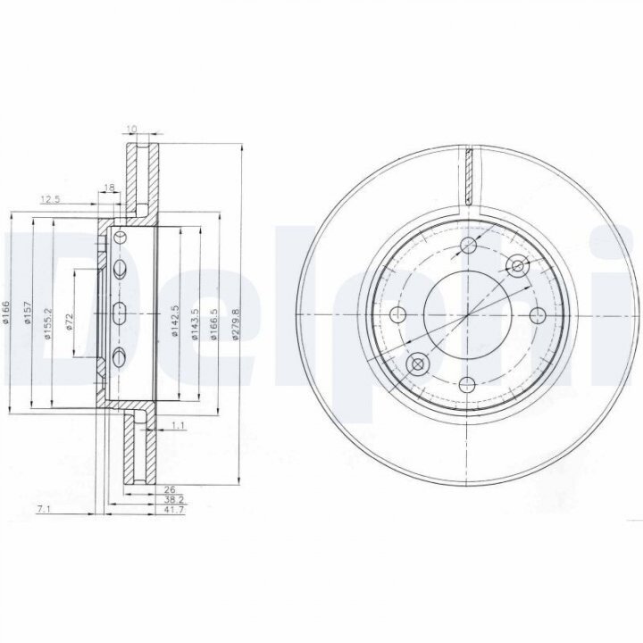 Тормозные диски DELPHI BG3800 (фото 1)