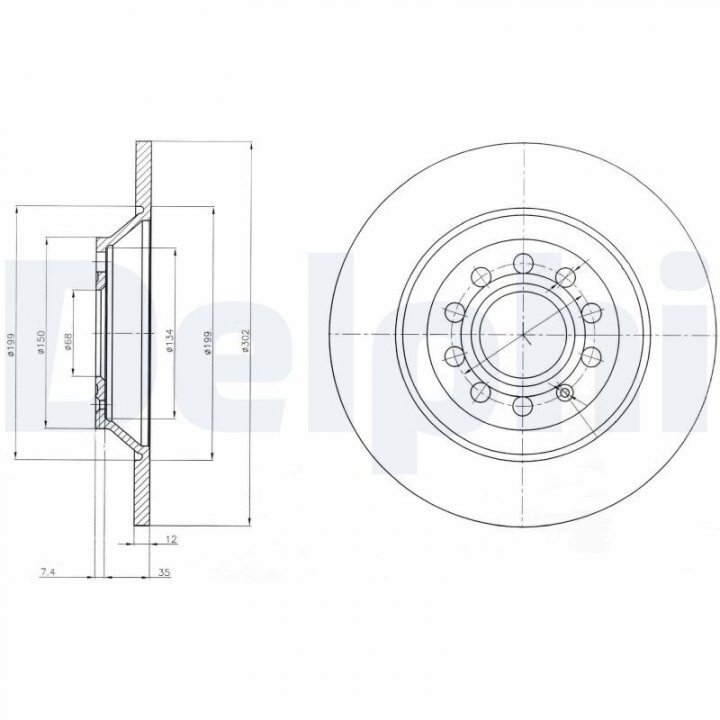 Тормозные диски DELPHI BG4088 (фото 1)