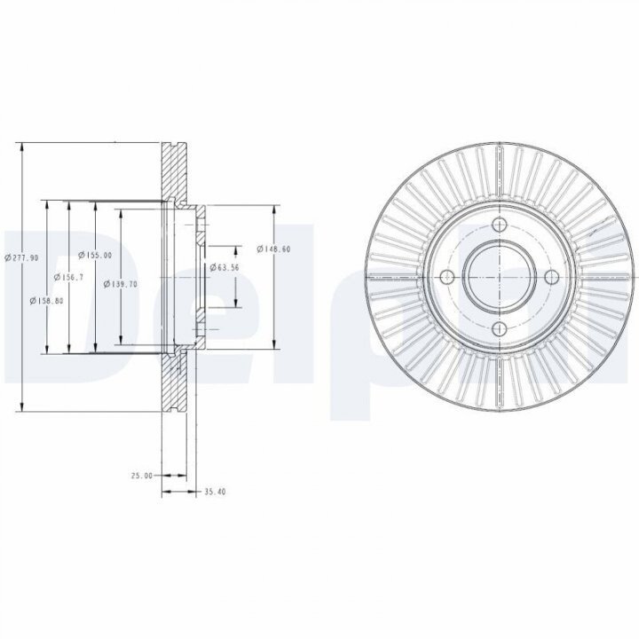 Тормозные диски DELPHI BG4117 (фото 1)