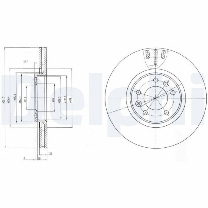 Тормозные диски DELPHI BG4150 (фото 1)