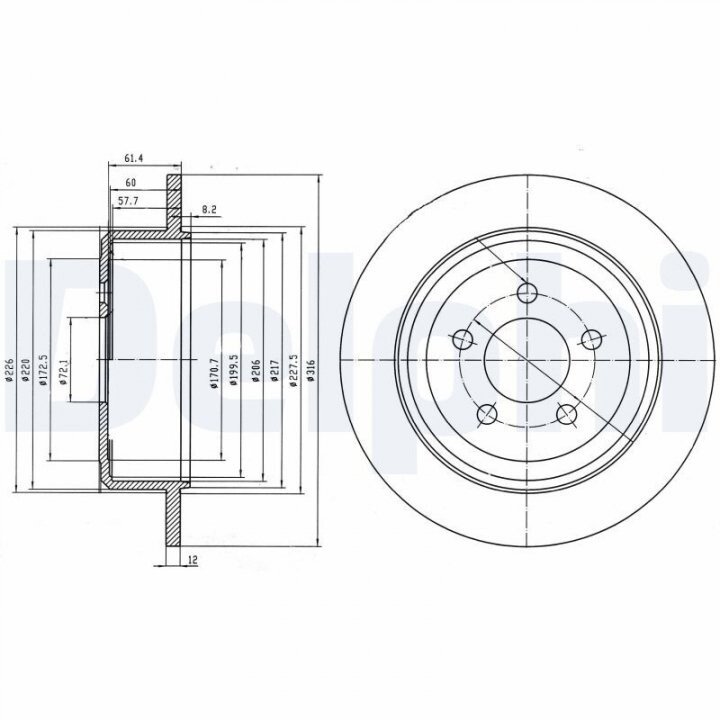 Тормозные диски DELPHI BG4159 (фото 1)