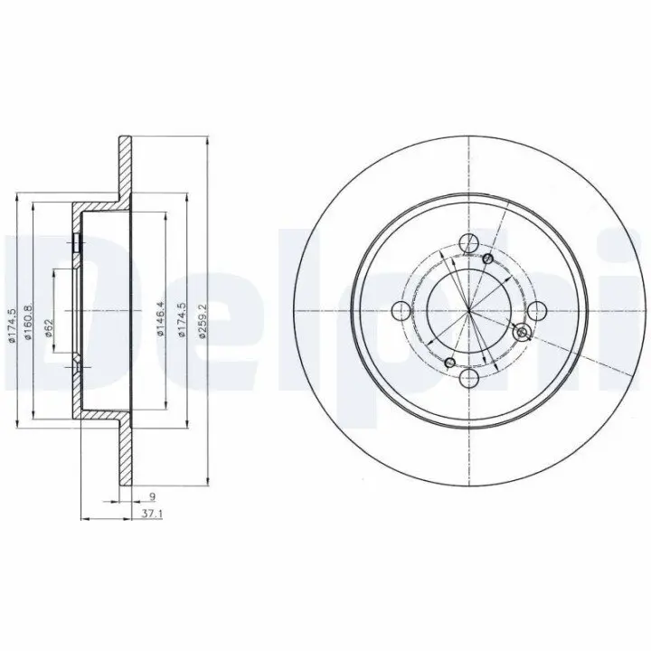 Тормозной диск DELPHI BG4345 (фото 1)