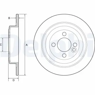 Задний тормозной диск мины DELPHI BG4560C