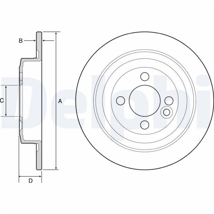 Задний тормозной диск мины DELPHI BG4560C (фото 1)