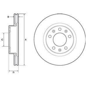 Тормозной диск peugeot 308 ii 266mm 13- DELPHI BG4700C