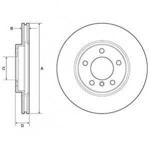 Передний тормозной диск mini cooper s 10- DELPHI BG4771C