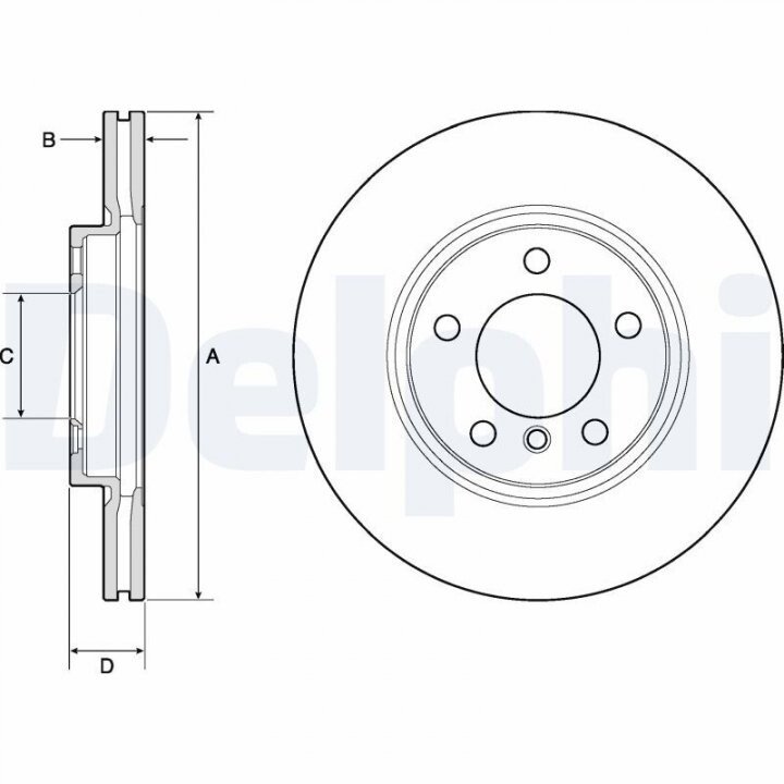 Передний тормозной диск mini cooper s 10- DELPHI BG4771C (фото 1)