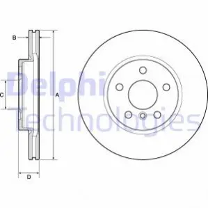 Тормозной диск передний bmw 2 f45 13- DELPHI BG4777C