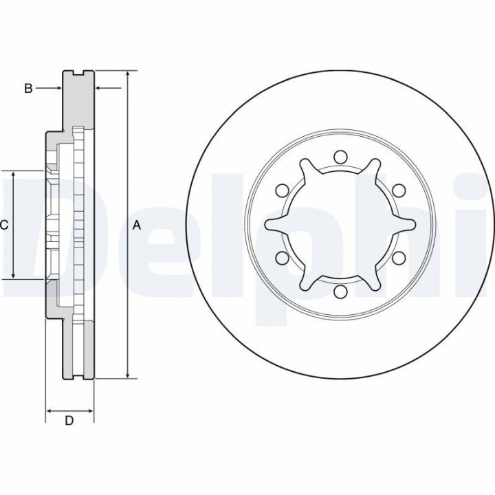 Тормозной диск nissan np300 08- DELPHI BG4795C (фото 1)