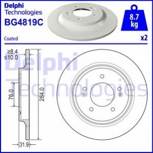 Тормозные диски DELPHI BG4819C (фото 1)