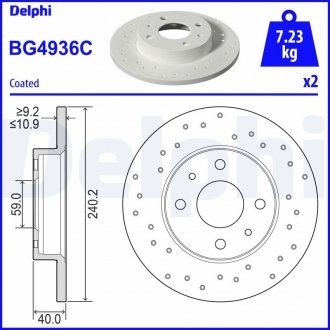 Задній гальмівний диск DELPHI BG4936C