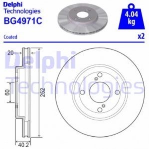 Передний тормозной диск DELPHI BG4971C (фото 1)