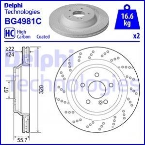 Гальмівний диск DELPHI BG4981C