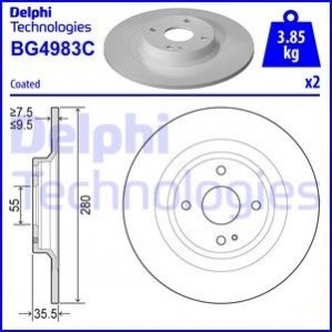 Задній гальмівний диск DELPHI BG4983C (фото 1)