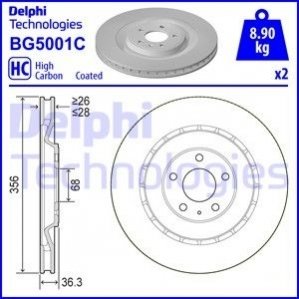 Тормозной диск DELPHI BG5001C (фото 1)