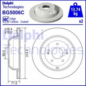Задній гальмівний диск DELPHI BG5006C (фото 1)