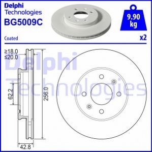 Передний тормозной диск DELPHI BG5009C (фото 1)