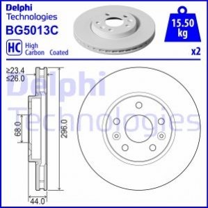 Передний тормозной диск DELPHI BG5013C (фото 1)