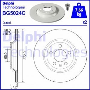Задний тормозной диск DELPHI BG5024C