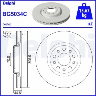 Тормозной диск DELPHI BG5034C (фото 1)