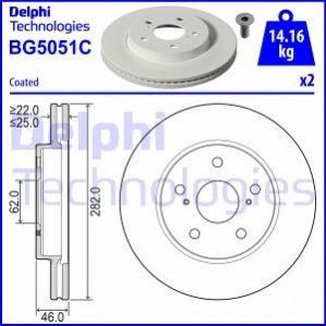Тормозные диски DELPHI BG5051C (фото 1)