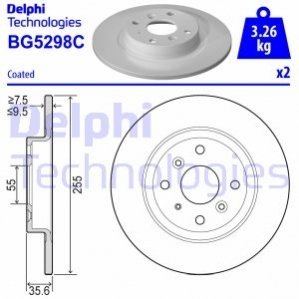 Задний тормозной диск DELPHI BG5298C