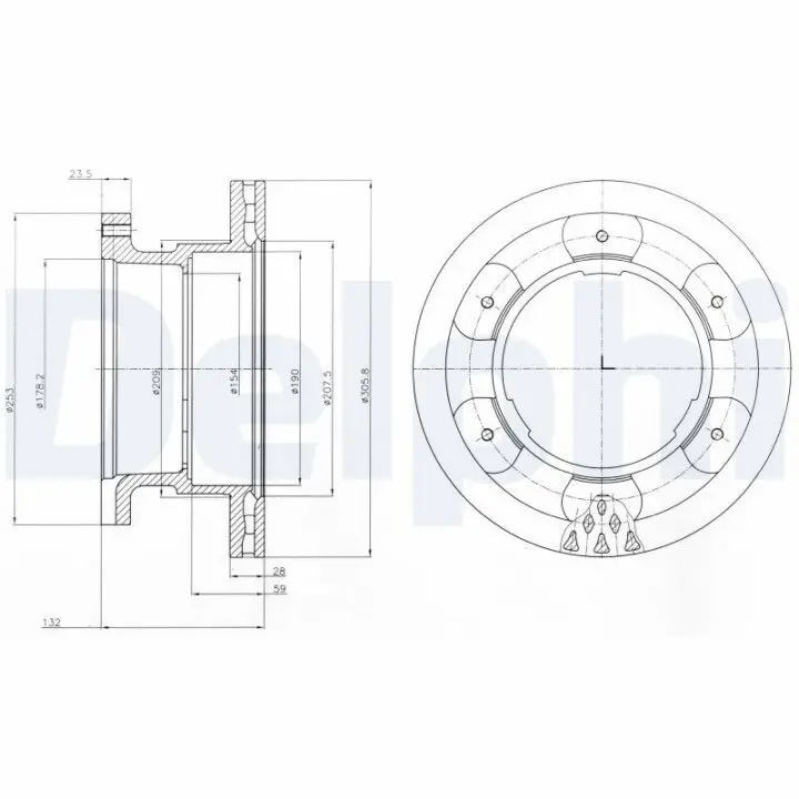 Задний тормозной диск DELPHI BG9069 (фото 1)