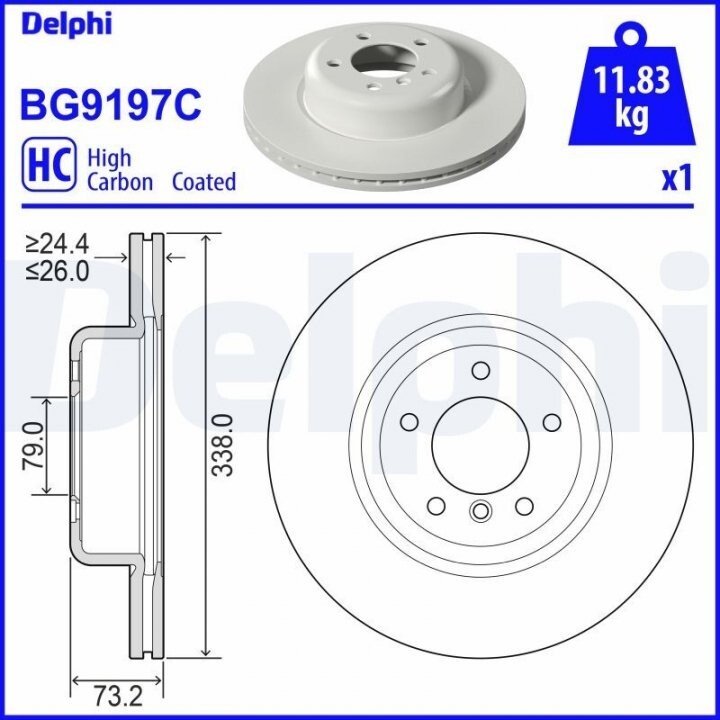 Гальмівний диск DELPHI BG9197C (фото 1)