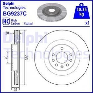 Передний тормозной диск DELPHI BG9237C