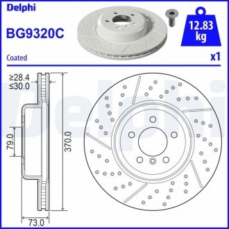 Передний тормозной диск DELPHI BG9320C (фото 1)