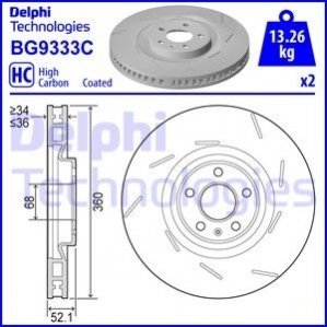 Тормозной диск DELPHI BG9333C (фото 1)