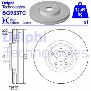 Тормозной диск DELPHI BG9337C
