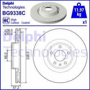 Передній гальмівний диск DELPHI BG9338C